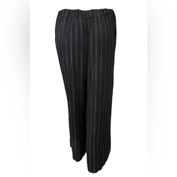 Wilfred Aritzia Black White Pinstripe Tie Waist Wide Leg Pants Women’s M - Picture 5 of 13